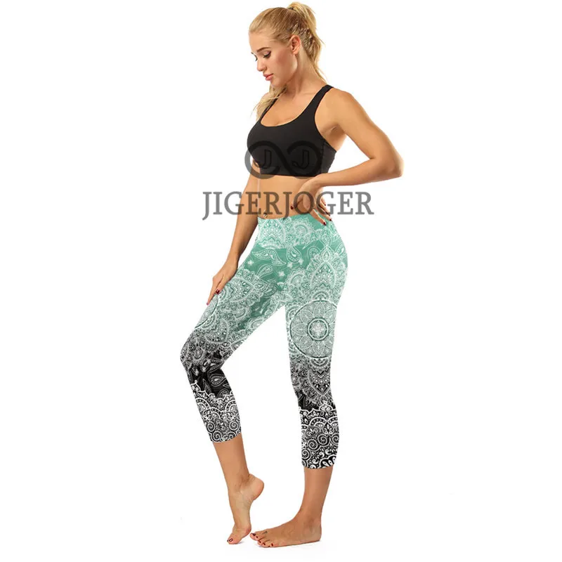 

Legginsy Sportowe Damskie Green Black Capris Pants Leggins Fitness Donna Push Up Pocket 7/8 Gym Pantalón Pantalon Mujer Zumba