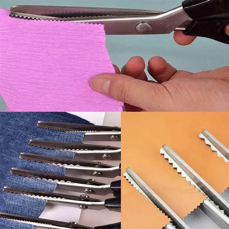 Professional Zig Zag scissors fabric Pinking Shears Needlework Dressmaking Sewing Cutter DIY Deco Sewing Tailor Craft Scissors Supplies