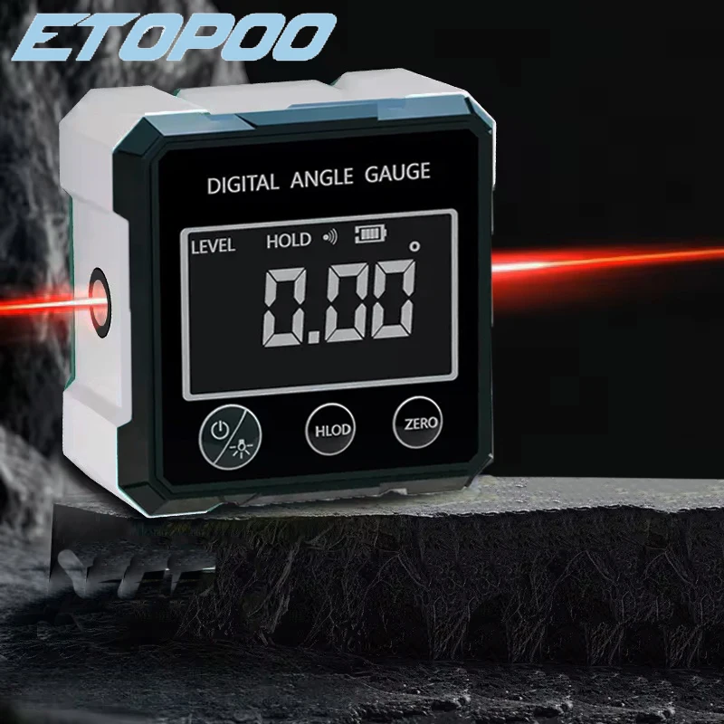 EHOTOO Dual-Laser Four-Sided Magnetic Rechargeable Digital Angle Measuring Instrument for Woodworking
