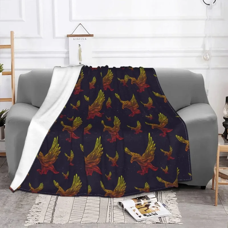 

Bird Eagle Animal Blanket Fleece Winter Golden Multi-function Lightweight Throw Blanket for Sofa Couch Bedspreads