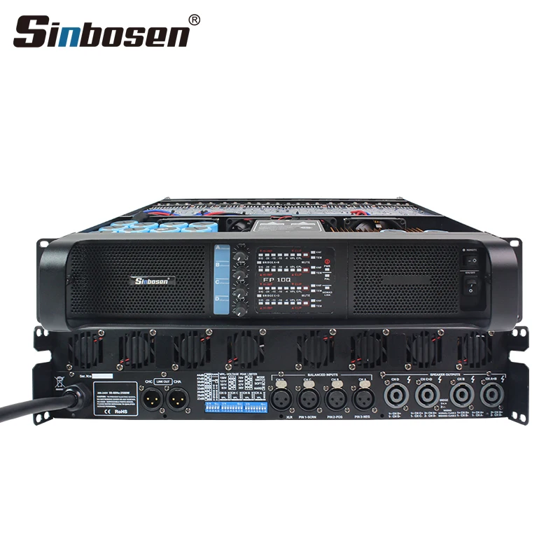 Sinbosen 1350W 4 Channel DJ Audio Stereo Professional Sound Upgraded PA Power Amplifier