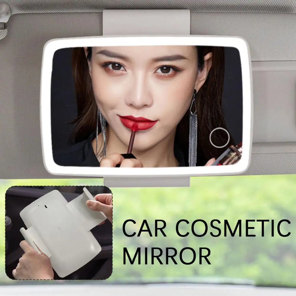 CarCosmeticMirrorLEDTouchScreenSunVisorMakeupInterior