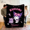 Customized Name Personalized Blanket Sanrio Kuromi Printed Blanket Soft and Comfortable Home Travel Adult and Warm Blanket 1