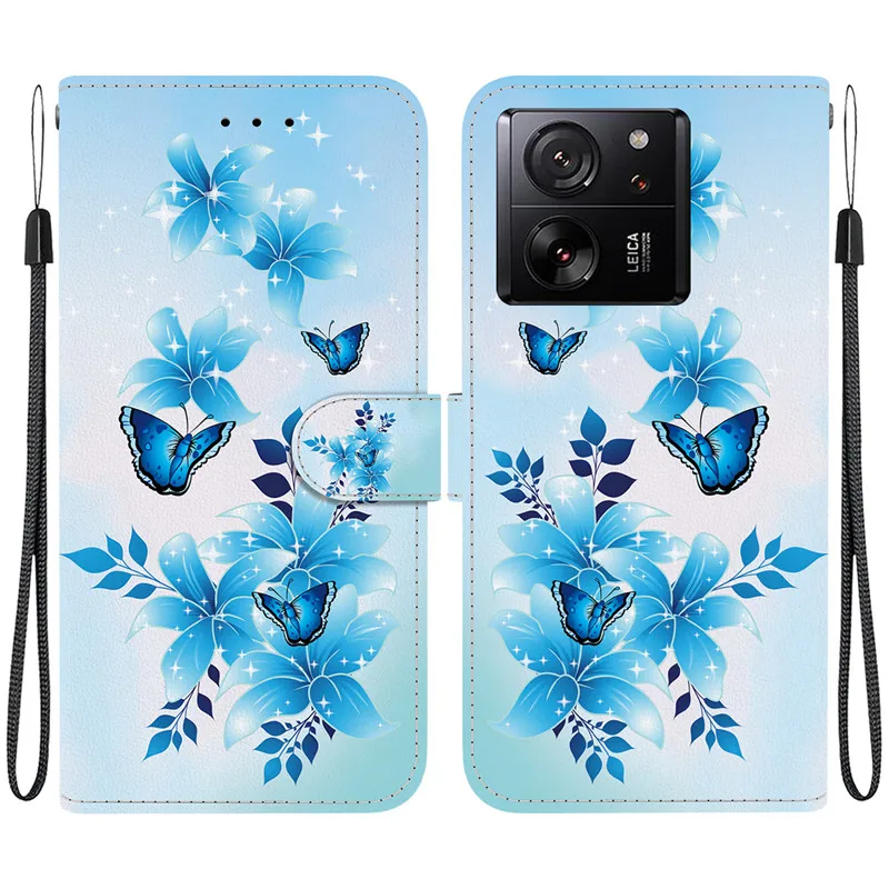 Elegant Flip Wallet Leather Case with Magnetic Stand and Cute Pattern Design