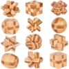 Small Lu Ban Lock IQ Brain Teaser Educational Toy for Kids Children Wooden Kong Ming Unlock Toys Adult Montessori 3D Puzzle Game 1