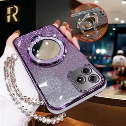 Elegant Plating Stand Lanyard Phone Case Cover - Realme C53 (India) (PURPLE)