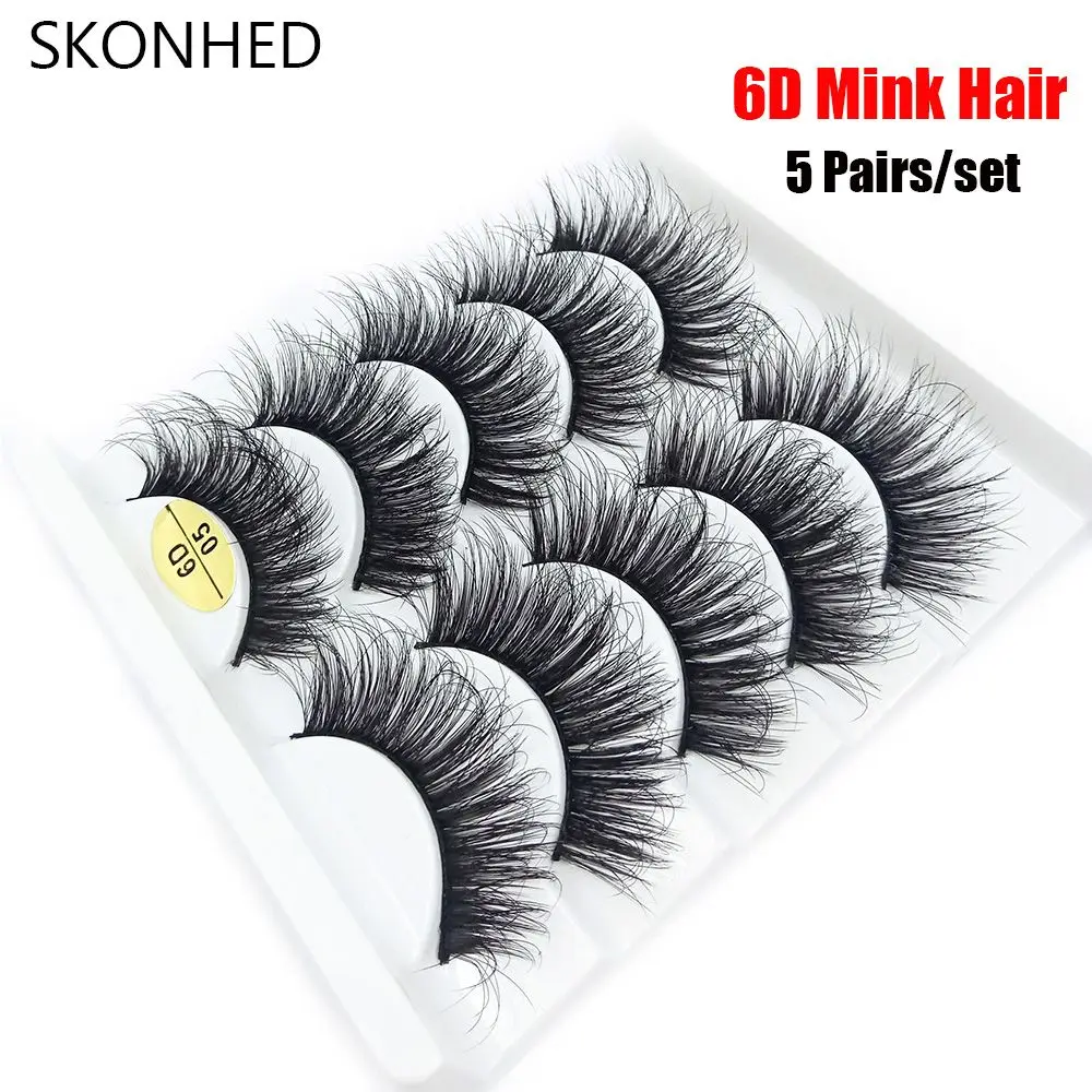 

Woman's Fashion 6D Faux Mink Hair False Eyelashes Fluffy Multilayers Crisscross Eye Lash Extensio Natural Long Eye Makeup Tools