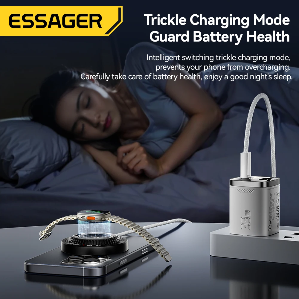 Essager 2-in-1 Magnetic Wireless Charger with Holder - Portable Fast Charging, 15W