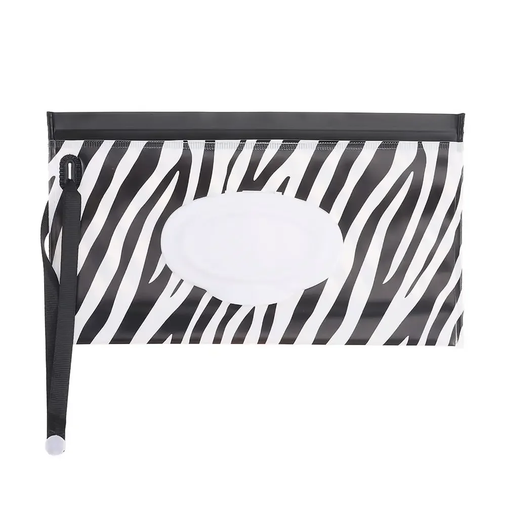 EVA Portable Snap-Strap Wet Wipes Bag with Flip Cover - Stylish Cosmetic Pouch
