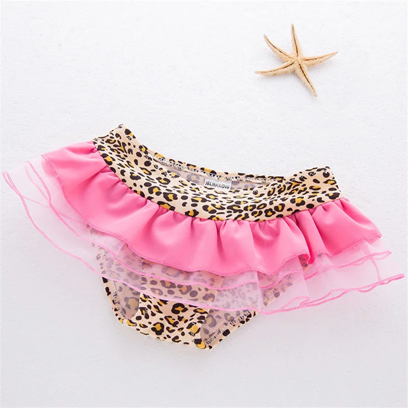 Kids Girls Leopard Swimsuit for Beach