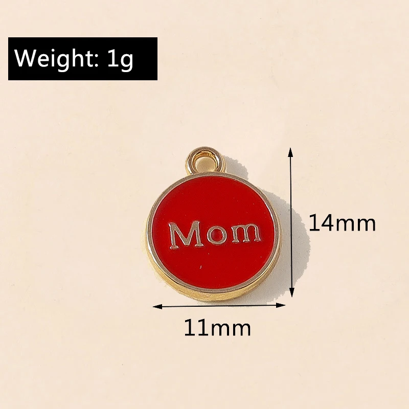 Leslie 10 Stück schöne Liebe Mama Herzen Charms Muttertag Blumen Anhänger für handgemachte Halskette Armband Schmuckherstellung DIY Handwerk – Detail 17