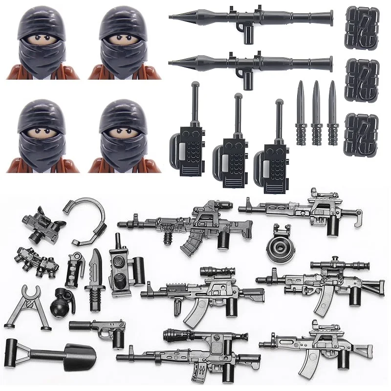 Mini Action Figures Militari Armi Elementi Armati Arabi Cattivo Specia Force Soldier Moc Swat Building Block Mattoni Parti Giocattoli