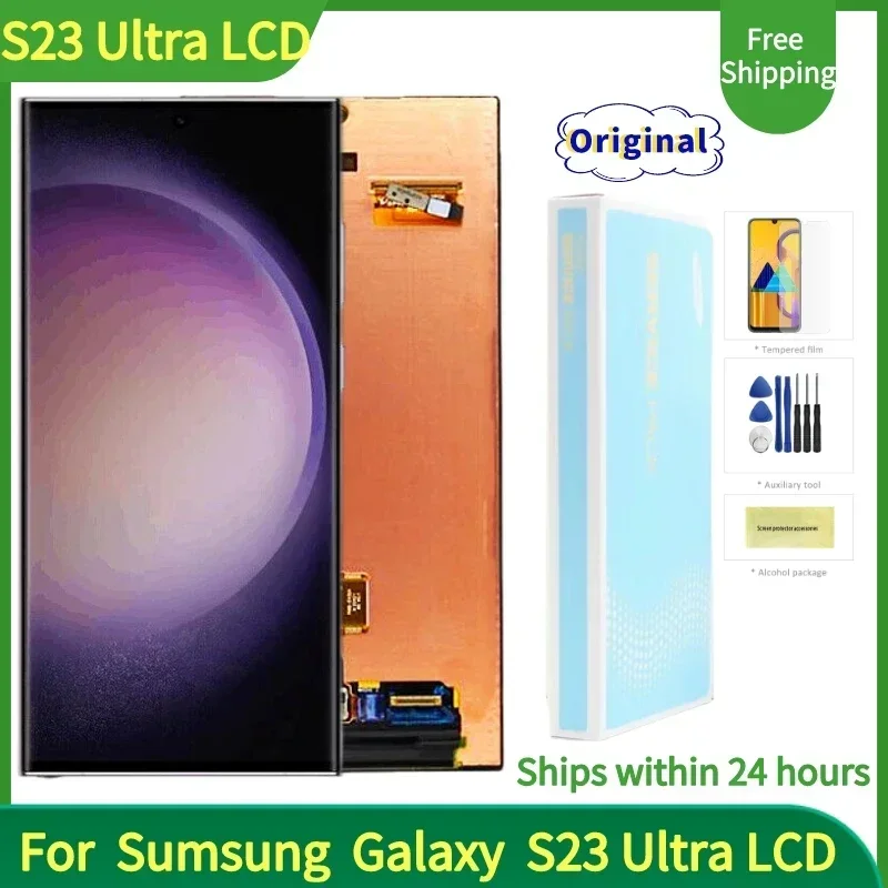 

Original Super AMOLED Screen for Samsung Galaxy S23 Ultra 5G LCD SM-S918 S9180 S918F/D Display Touch Screen Digitizer Assembly