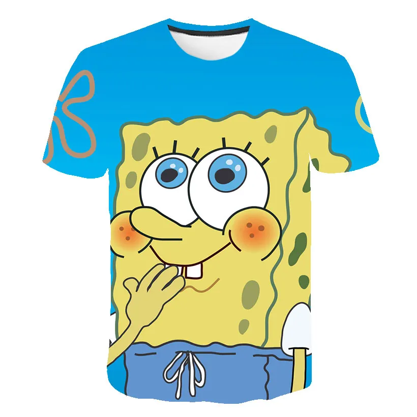 baby pink cotton t shirt Children's T-shirts baby clothes Kid boys girls SpongeBobs casual tops, Japanese anime cartoon games casual hip-hop style t shirt toddler girl	