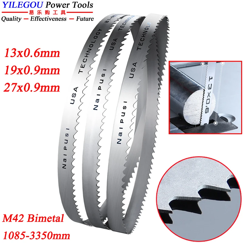 

13 19 27mm M42 Bi-Metal Band Saw Blades. 1140 1400 1425 1570 1790 1826 2240 2560 2630 3350mm Bandsaw Blades Cut Hardwood, Metal.