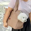 Pet Crossbody Shoulder Bag Canvas Cat Dog Carrier Backpack Travel Tote Shoulder Bags Mesh Sling Carry Pack Pet Carrying Supplies 2