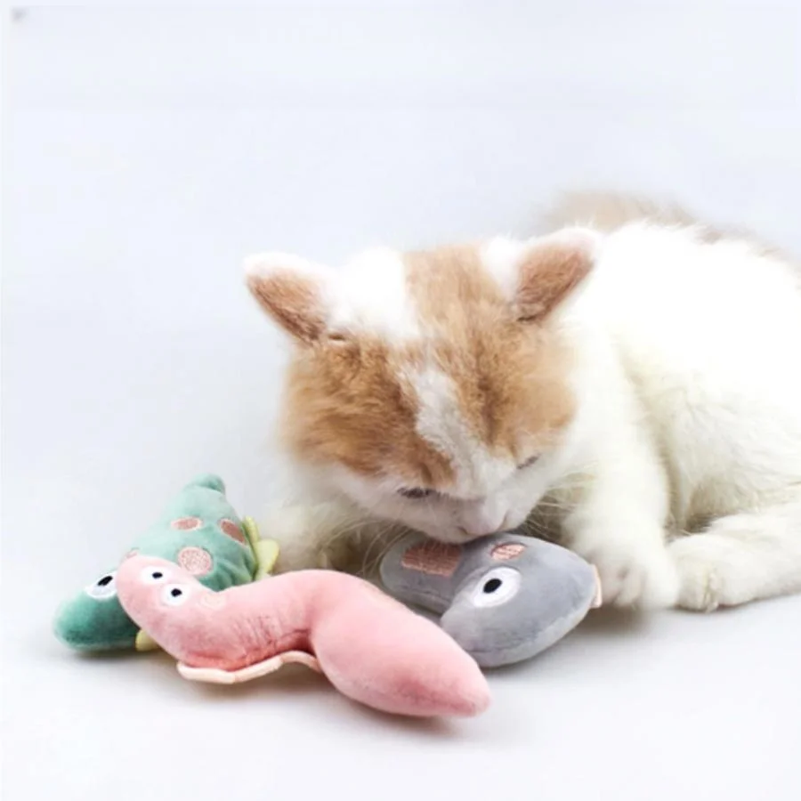 Cartoon Plush Cat Chew Toy 6