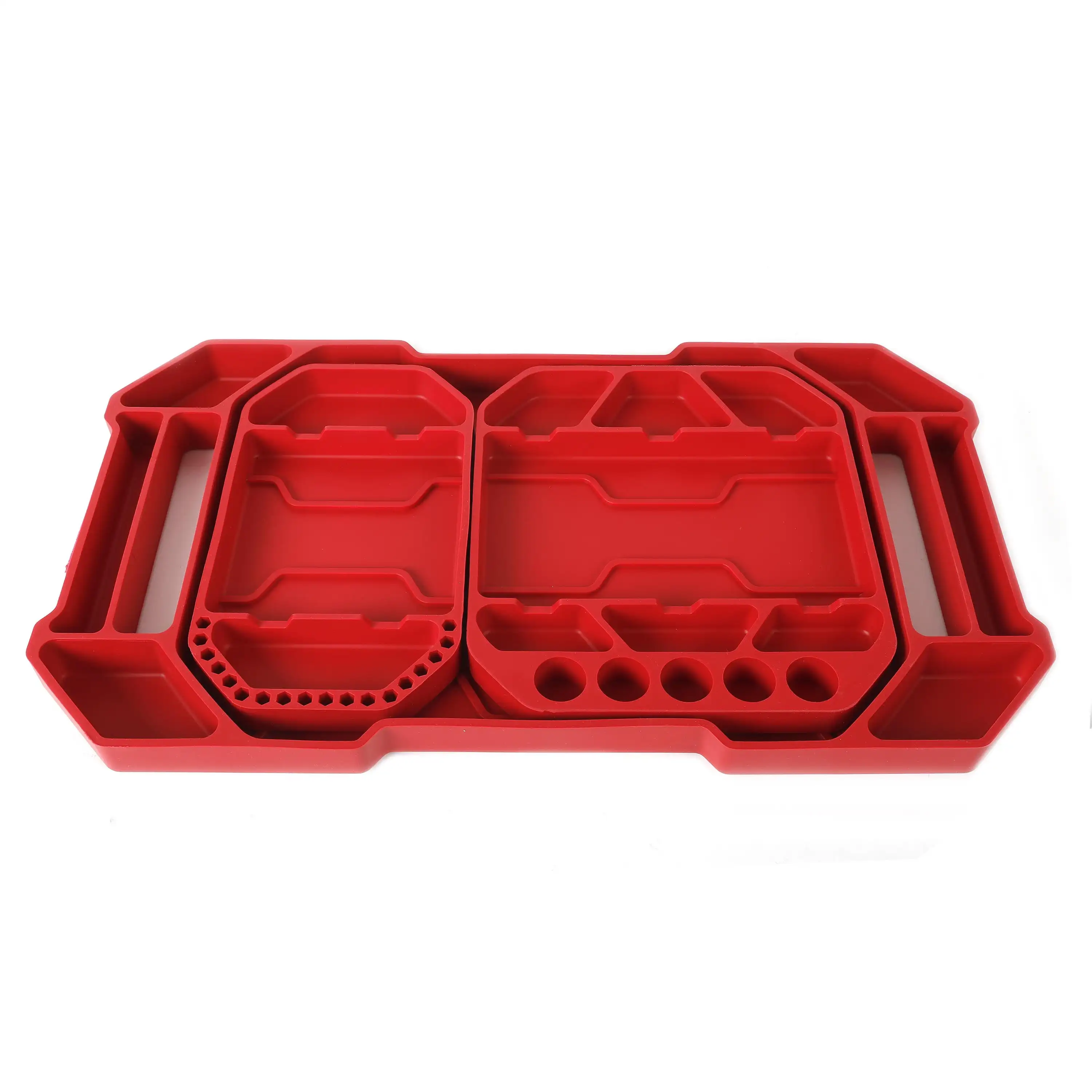 hyper-tough-3-piece-silicone-tool-organizer-tray-flexible-red-automotive-use-new-heat-resistant-up-to-400-f