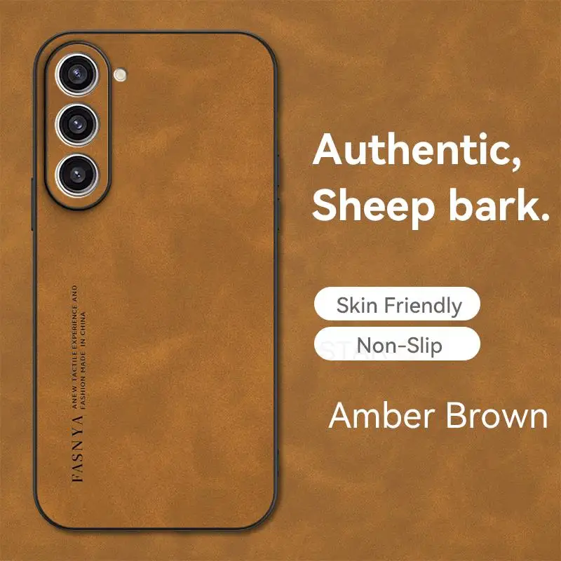Luxury Sheepskin Leather Case - Retro Back Cover