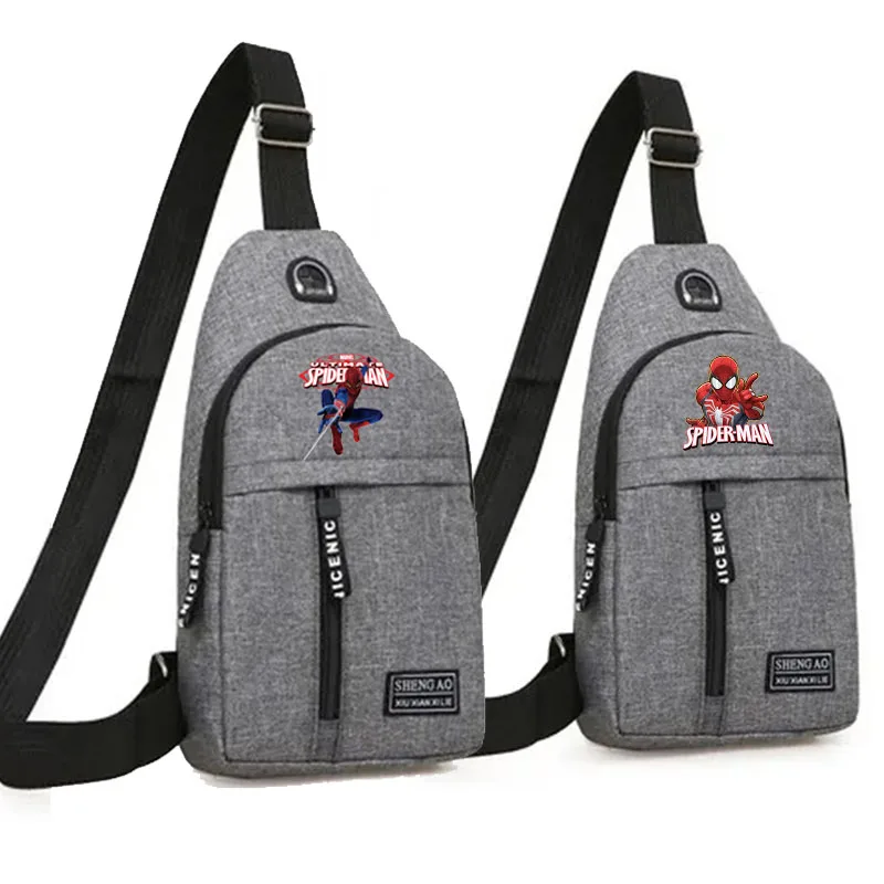 

Marvel Spiderman Men's Chest Bag Shoulder Messenger Travel Bag Casual Canvas Fashionable Small Satchel Canvas Handbag Waist Bag
