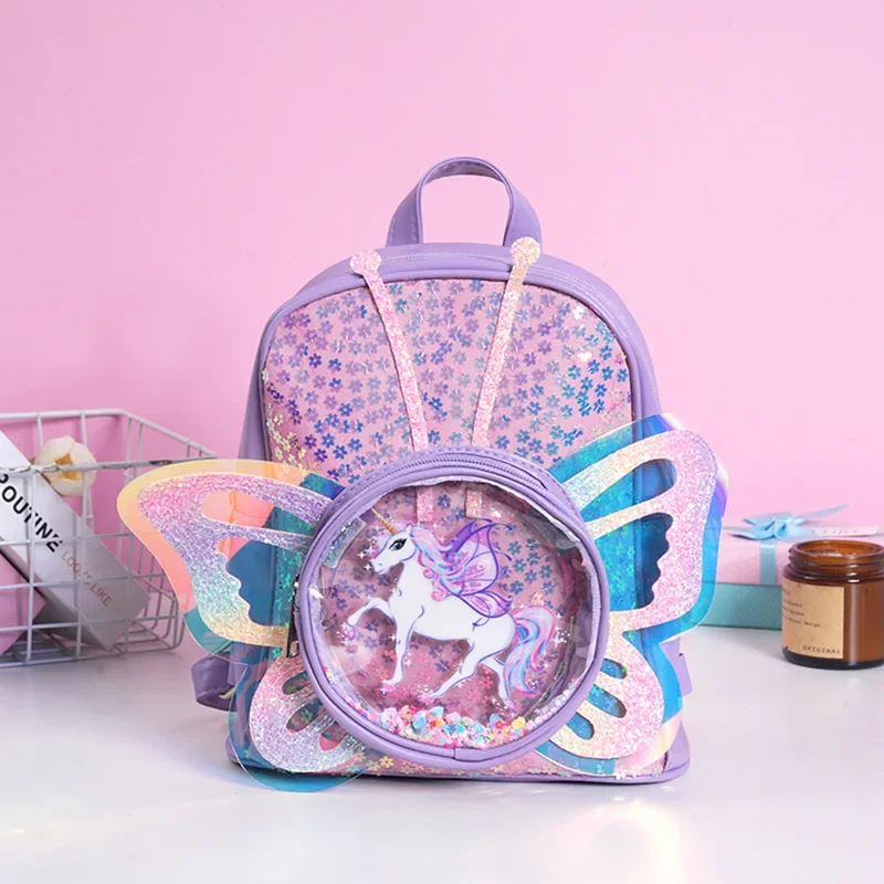 New Fashion Trend Children's Bag Cartoon Unicorn Sequins Laser