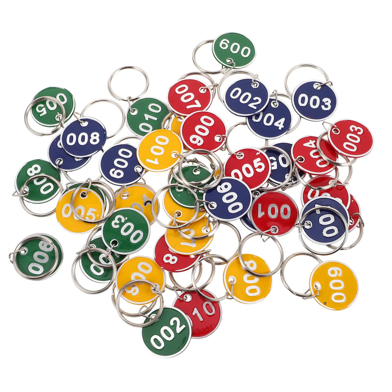 40Pcs 번호가 매겨진 사우나 핸드 태그 양면 금속 열쇠 고리 스파 사물함 목욕탕 보관 ID 라벨 태그 번호 라벨