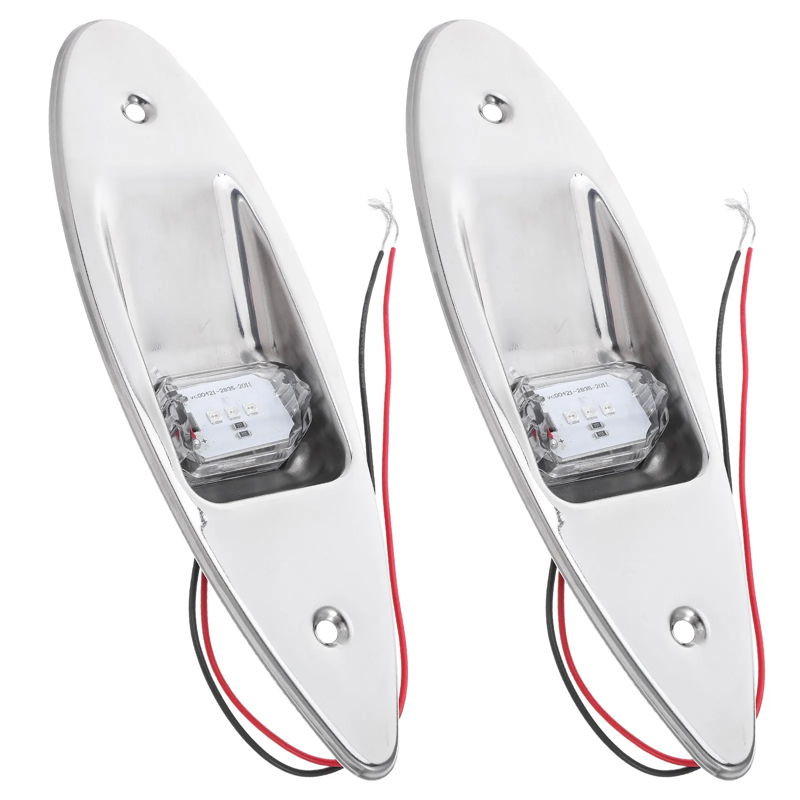 2Pcs 해양 항해등 LED 플러시 마운트 스테인레스 스틸 사이드라이트 소형 보트용 방수 보트 러닝 라이트