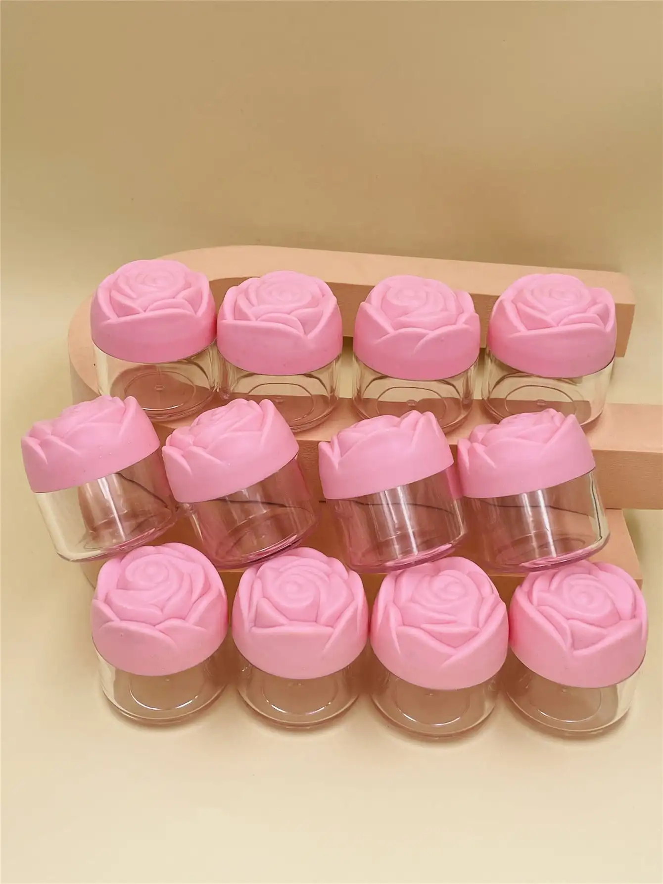 Travel Size Rose Pattern Cream Sample Bottle Set - Portable & Versatile Candy or Medicine Containers
