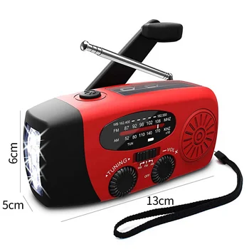 Solar Powered Hand Crank AM FM Radio Multifunctional LED Flashlight USB Charging 2000mAh Camping Outdoor Emergency Light Survival Gear Kit for Power Outage Household Storm Supplies Bug Out Bag Essentials Hurricane 8