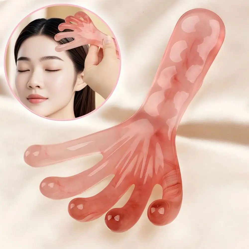 Five-Claw Head Meridian Massage Comb Resin Anti-static Back Scratcher Handheld Multifunctional Long Handle Comb