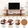 TV Stand with Storage for TVs up to 65'', Bamboo TVs Console Entertainment Center with 2 Open Shelf,TV Stand 5