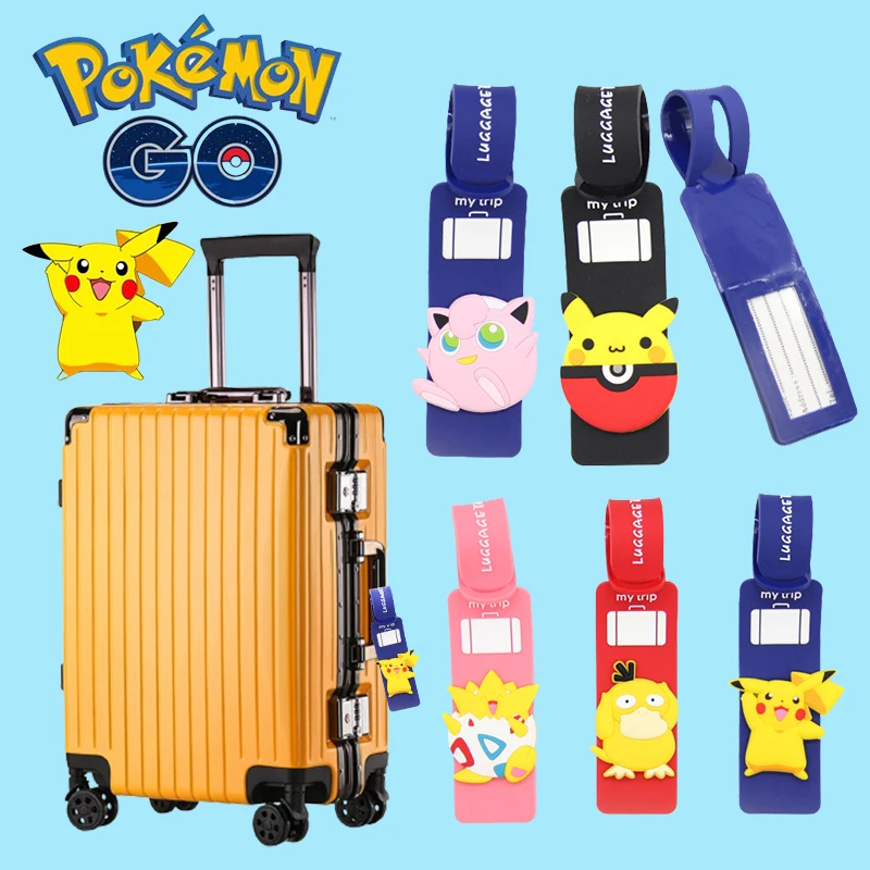 Ярлык для багажа Pokemon Pikachu милый аниме ПВХ мягкий клей список туристических