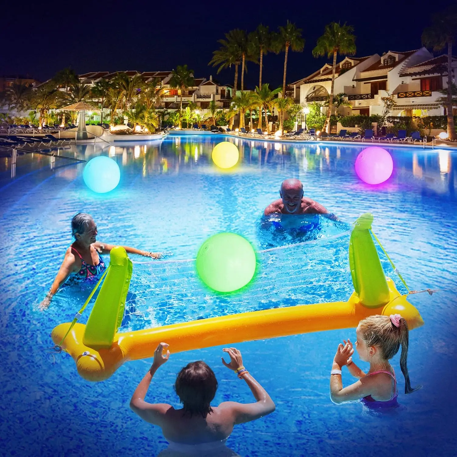 Water Toys Inflatable Ball Toys Rubber Toy Ball 2-8 PCS Light Up Beach Balls 40cm LED Pool Games Ball Toy for Glow In The Dark Pool Party 16 Colors Lights & 4 Light Modes