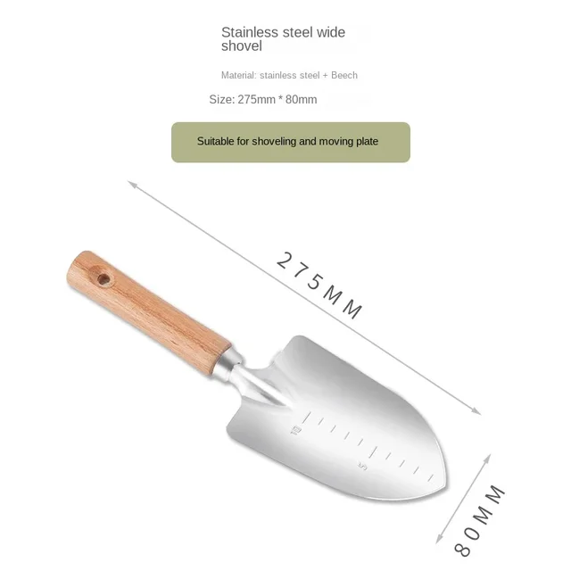 5-piece Stainless Steel Tool Shovel Garden Tool Rake Shovel Set Potted Vegetable Shovel Outdoor Planting Household Garden Tools 6