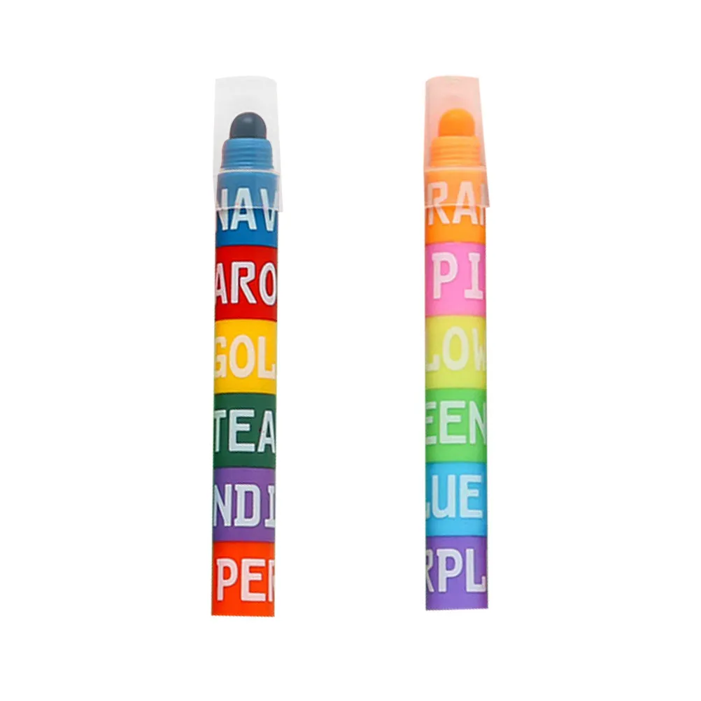 2Pcs 형광 형광펜 생생한 색상 부드럽게 흐르는 잉크 가볍고 휴대용 포켓 연필 케이스 친환경 누출 없음 냄새 없음