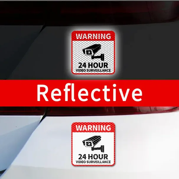 Enhanced Video Surveillance Warning Sticker - Waterproof UV-Resistant Vinyl, Anti-Scratch, Transparent Text Design