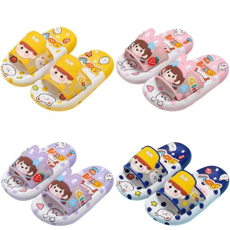 

Cartoon Cute Children's Slippers Indoor Non-Slip Girls Slippers Bathroom Soft-Soled Boys Beach Sandals Summer Kids Outdoor Shoes