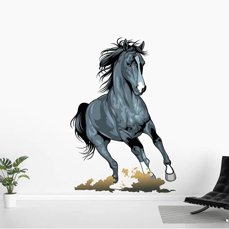 Wall Stickers Toilet Stickers M500 Beautiful Horse Wall Sticker Bathroom Toilet Decor Living Room Cabinet Refrigerator Home Decoration Decals
