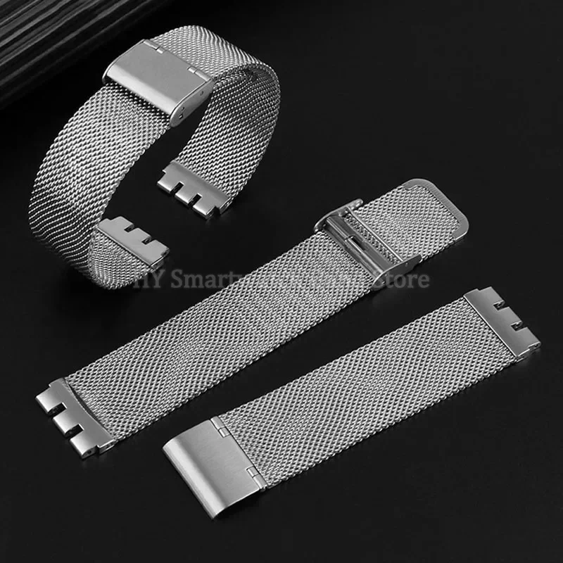 Elegant Stainless Steel Milanese Mesh Strap in Black & Silver