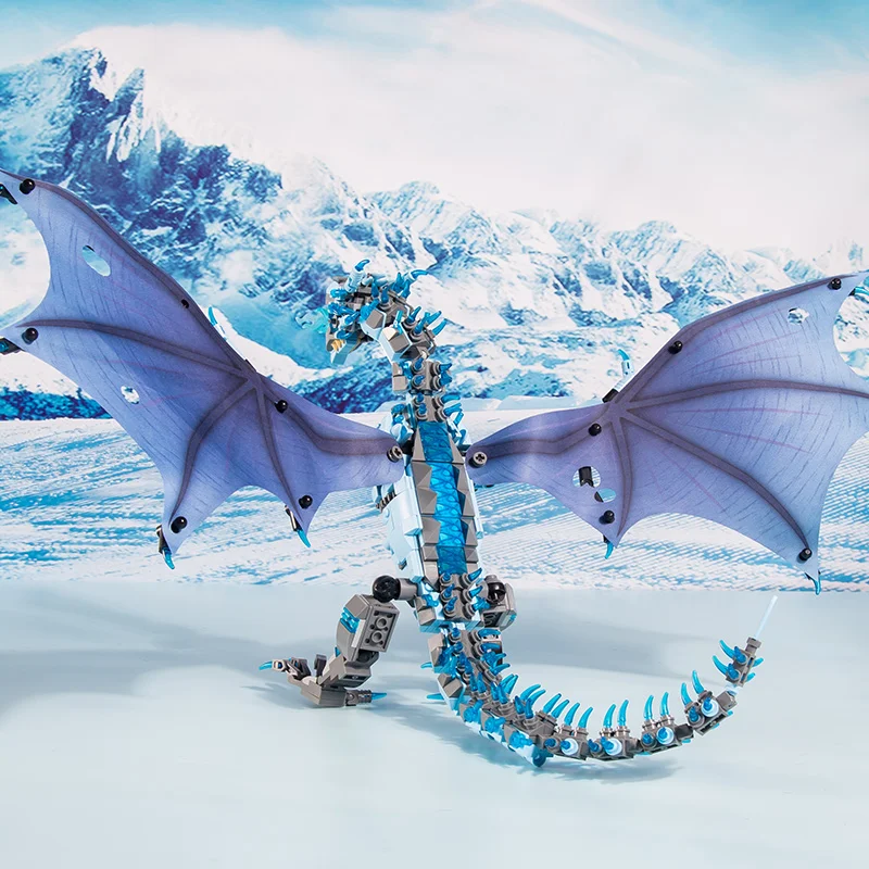 1186PCS 스마우그 드래곤 건설 빌딩 블록 디스플레이 스탠드 DIY 컬렉션 선물 모델 장난감 어린이 크리스마스 선물