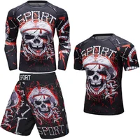 3 Piece Cody Lundin Men Tracksuit Jiu Jitsu Bjj Rash Guard Sets 3D Print Compression Sportswear Fitness Sweatsuit for Men Gym 2