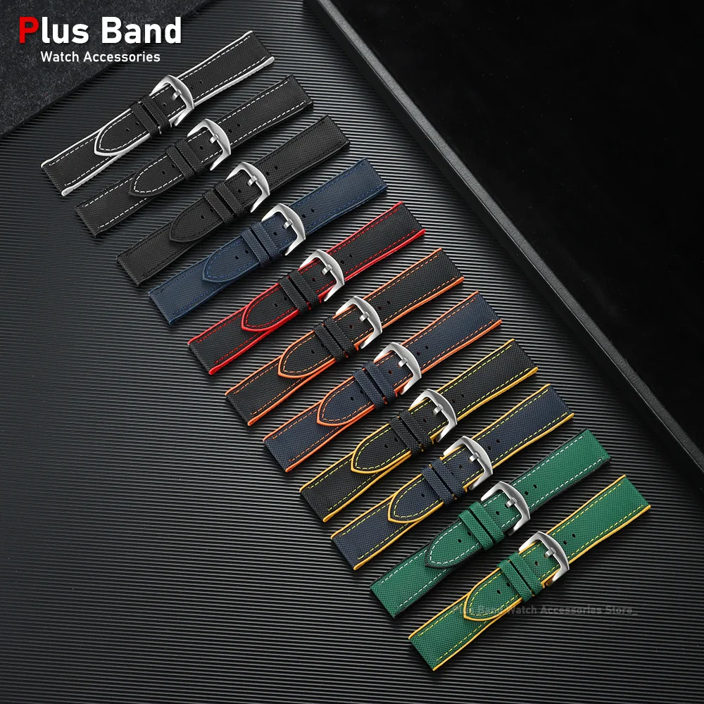 Nylon Sailcloth Rubber Hybrid Waterproof Watch Strap Bracelet