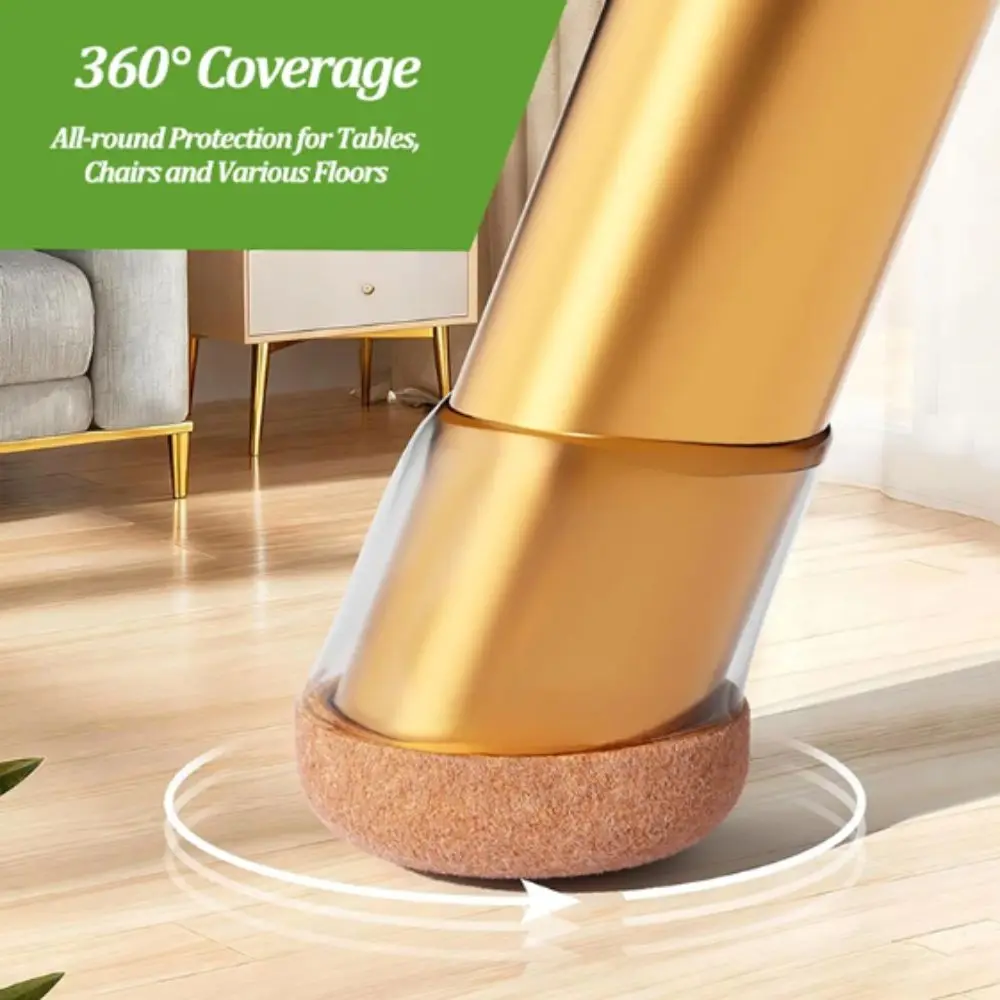 Silicone Material Silicone Chair Leg Protectors Felt Surface 15-25° Slanted Non-Slip Floor Protectors Flexible Design