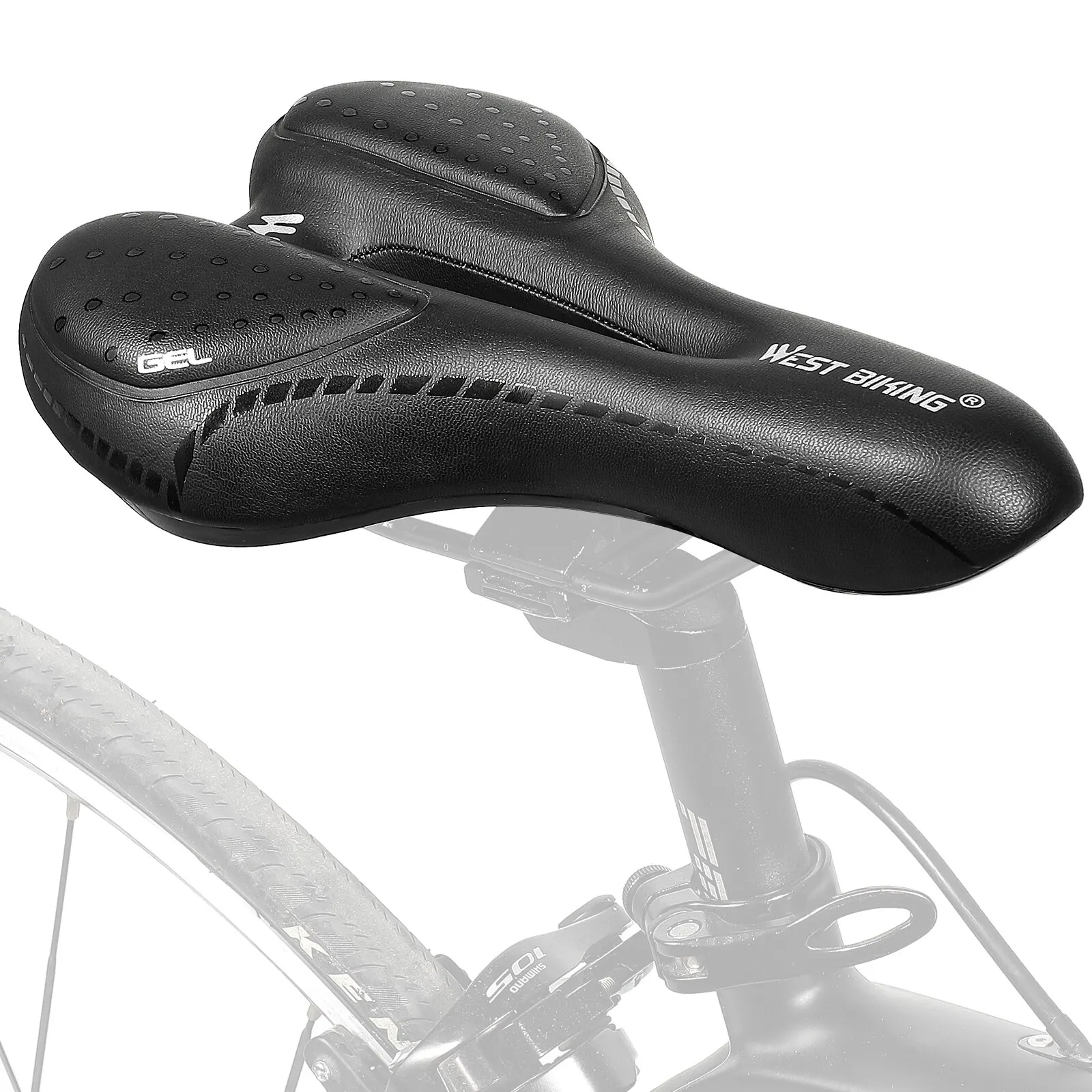Bicycle Saddle Bicycle Seat Cushion Bike Riding Cushion WEST BIKING Bike Saddle MTB Mountain Road Bicycle Seat PU Leather Gel Painless Cycling Cushion BMX Comfortable Shockproof Parts