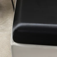 Drap-housse en Satin de couleur unie, housse de matelas double en soie glacée, Queen, naturel avec bande élastique, drap de lit (sans taie d'oreiller), 1 pièce 4
