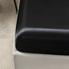 1Pc Satin Fitted Sheet Solid Colour Twin Full Queen Ice Silk Mattress Cover Natural With Elastic Band Bed Sheet (No Pillowcase) 4