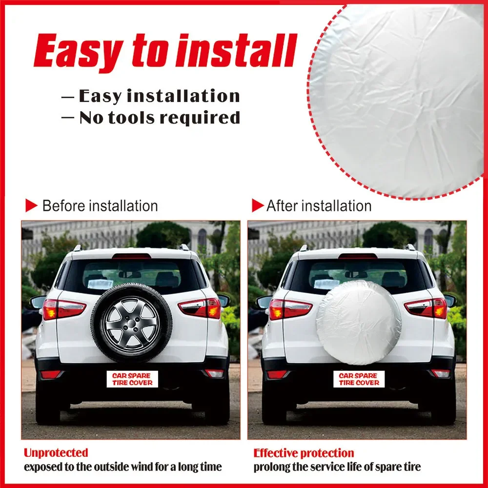 2PCS/4PCS Tire Cover Case Car Spare Tire Cover Storage Bags Car Auto Wheel Tire