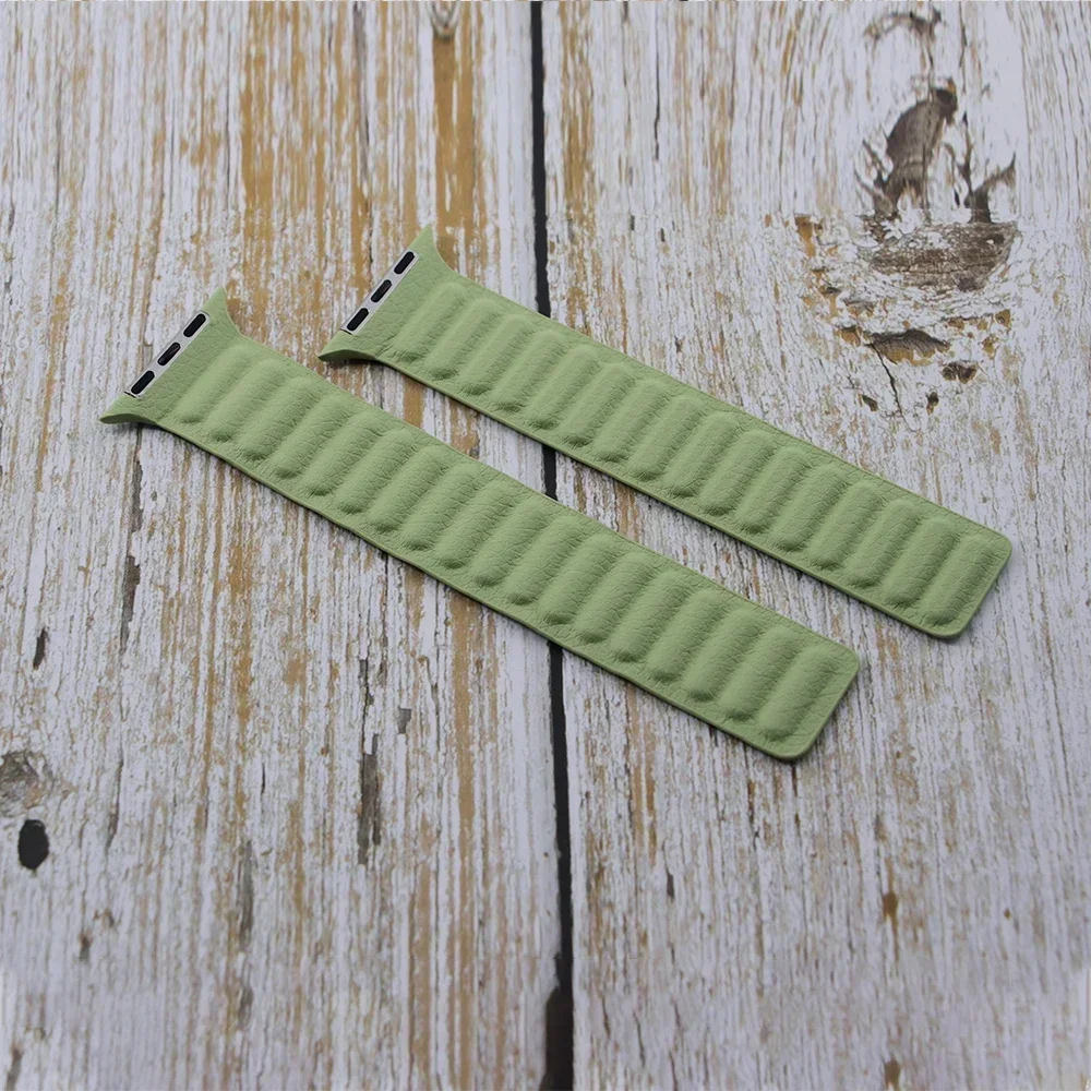 Leather watchband Leather Strap for Apple Watch Band 45mm 41mm 44mm 40mm Original Magnetic Loop Link Bracelet iWatch Ultar2 49mm 9 8 7 6 SE 3 42mm
