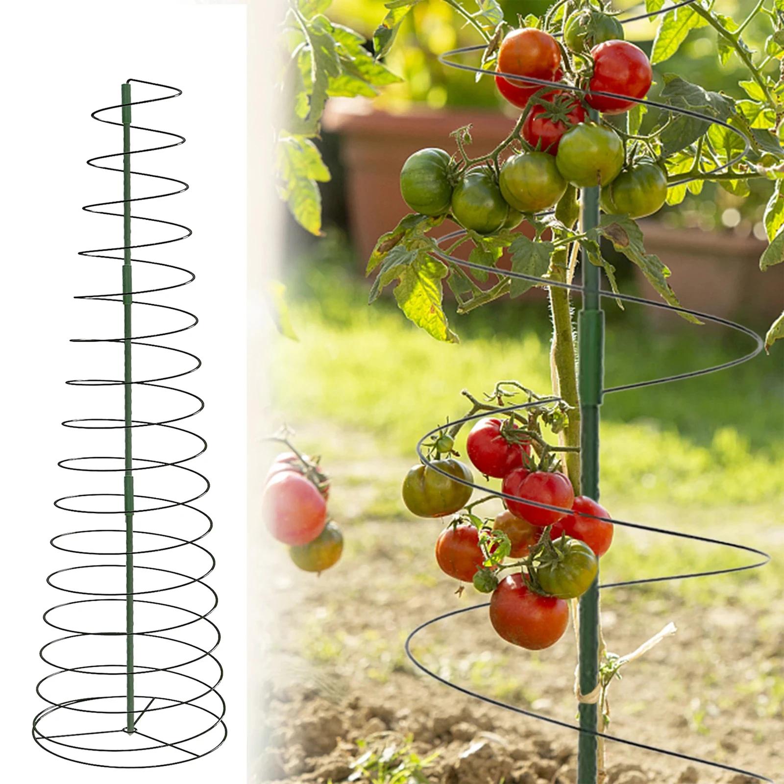 

Spiral Plant Support Stretchable Tomato Supporter Cage Climbing Plant Stake Tower Potted Plants Rose Orchid Lily Dahlia Clematis