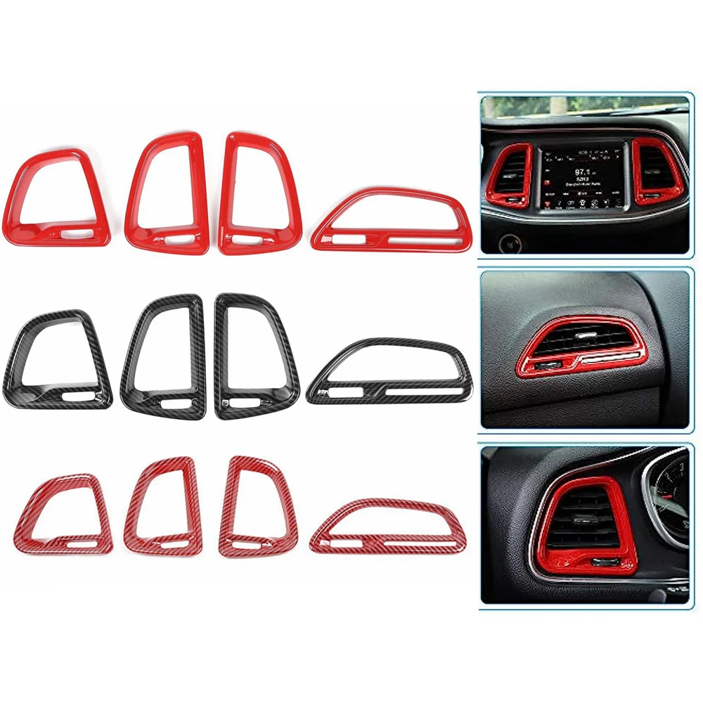 Per Challenger Center Console Air Condition Outlet Vent Trim Accessori Per Challenger 2015 Up 4Ps